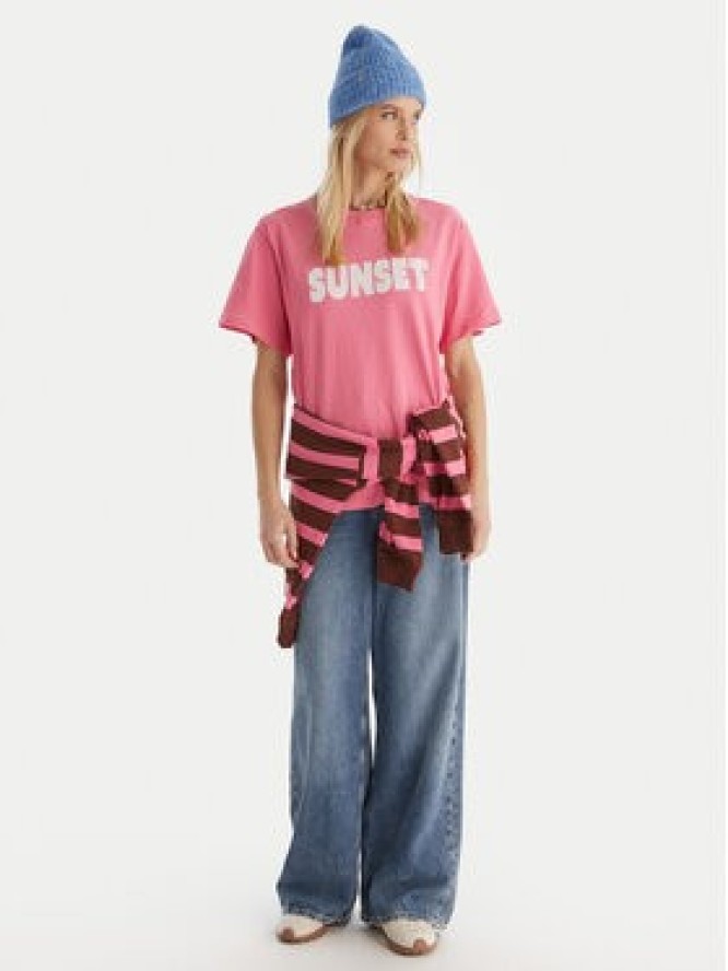 Roxy T-Shirt Sunnyoversize Easy ERJZT06033 Różowy Oversize