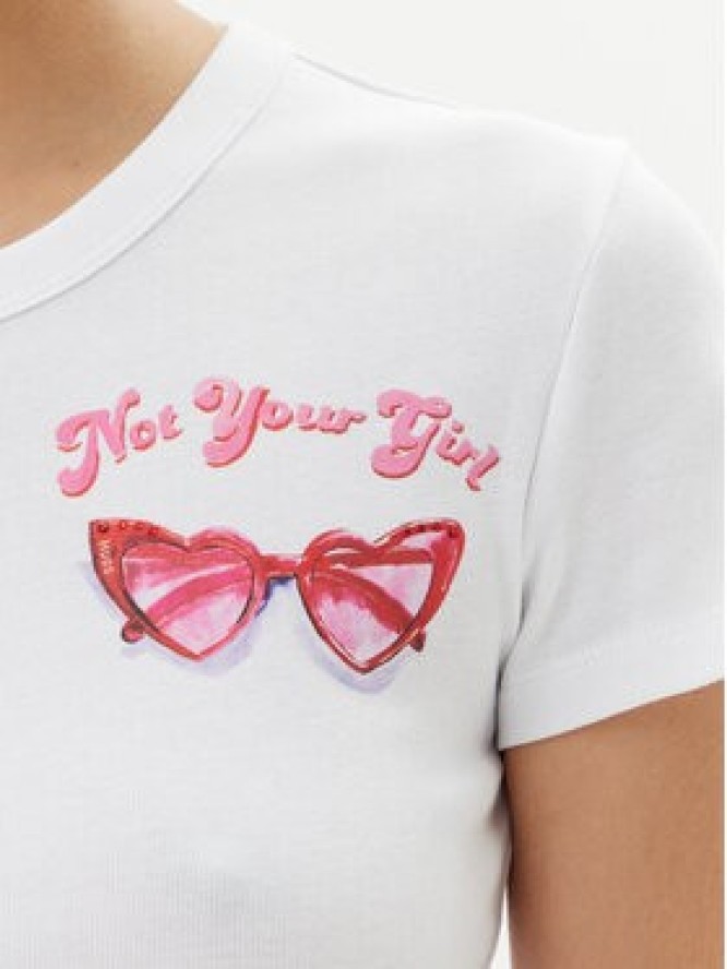 HUGO T-Shirt Delanor_2 50539132 Biały Cropped Fit