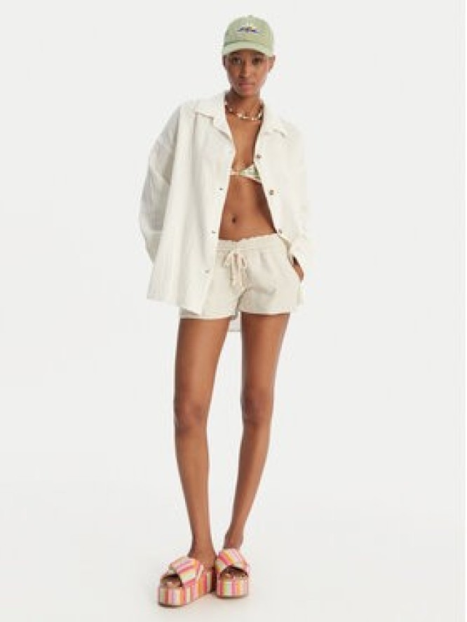 Roxy Koszula Morning Time ERJWT03674 Écru Relaxed Fit