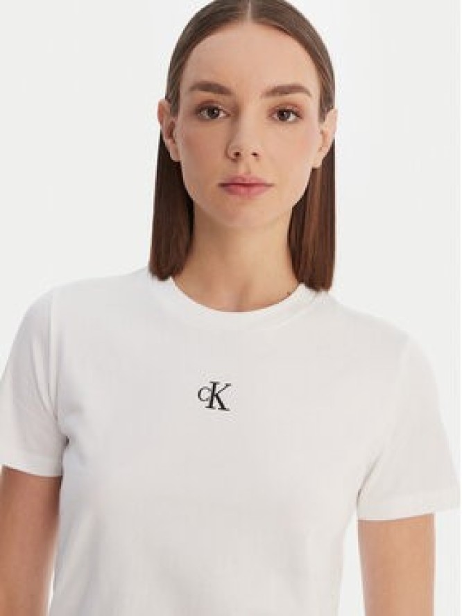 Calvin Klein Jeans T-Shirt LV047AB213 Biały Regular Fit