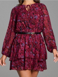 Sukienka szmizjerka z paskiem - wielobarwny