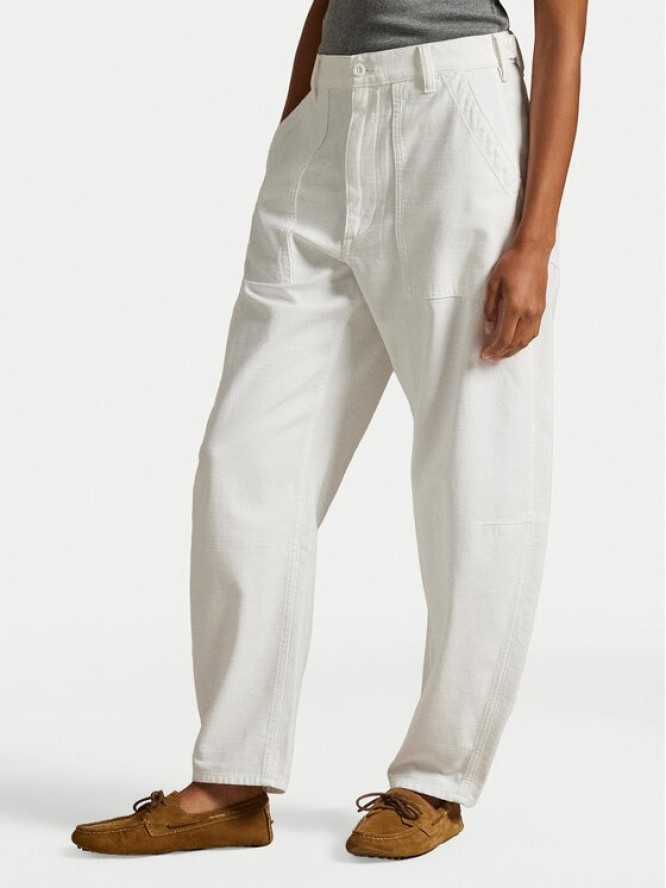 Polo Ralph Lauren Spodnie materiałowe 211A93147001 Biały Relaxed Fit