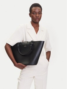 Tommy Hilfiger Torebka Heritage Leather Tote AW0AW17209 Czarny