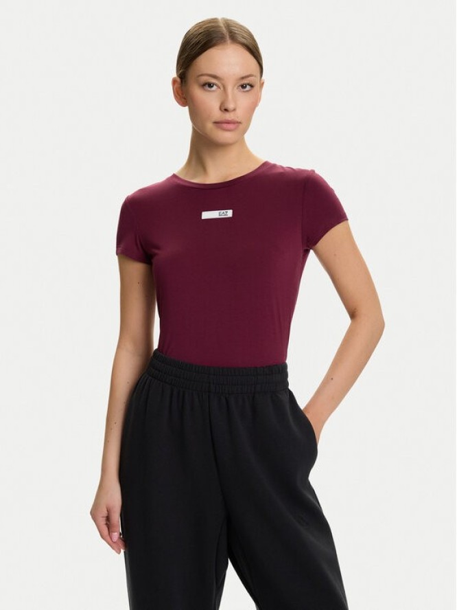 EA7 Emporio Armani T-Shirt 7W000673 AF12945 M5064 Bordowy Slim Fit