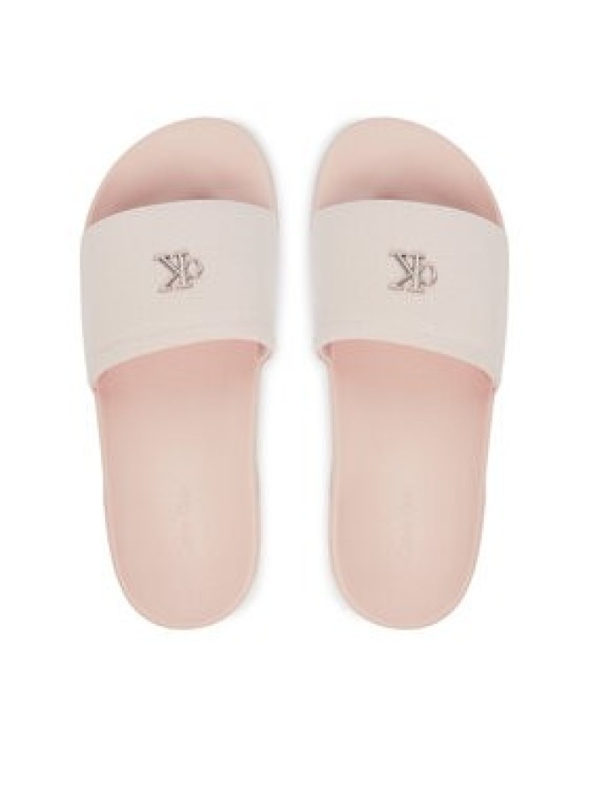 Calvin Klein Klapki Ess Slide Canvas Hdw HW0HW02960 Beżowy