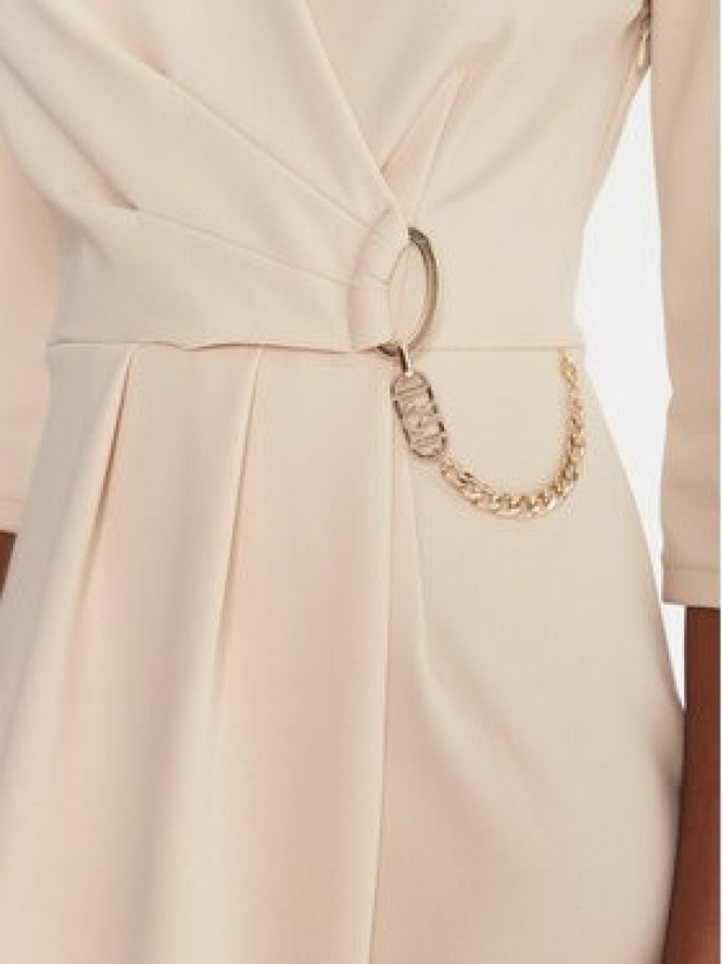 Rinascimento Sukienka koktajlowa CFC0020071002 Beżowy Regular Fit