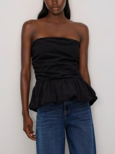 Top z baskinką - czarny