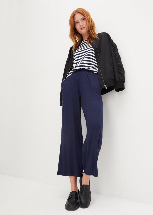 Spodnie z dżerseju 7/8, z lejącej mieszanki wiskozy