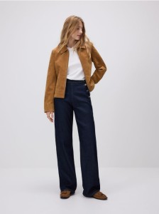 Jeansy wide leg - granatowy