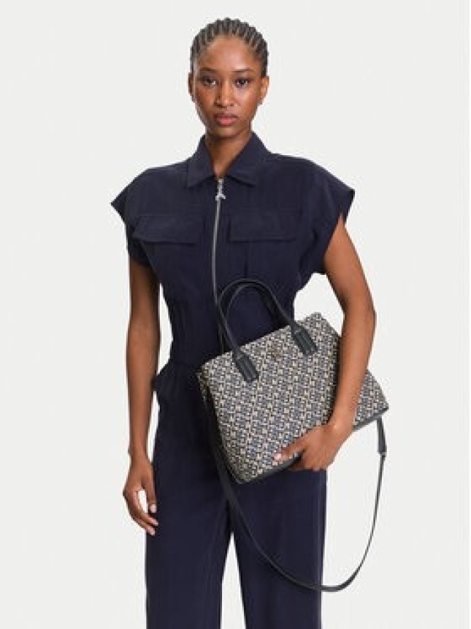 Tommy Hilfiger Torebka Th Jacquard Satchel AW0AW17444 Granatowy