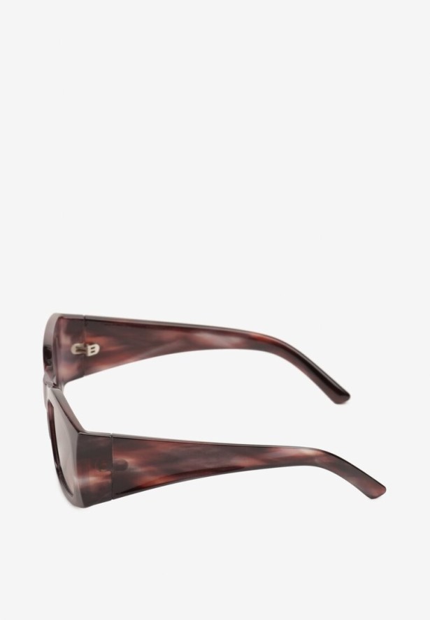 Brązowe Prostokątne Okulary Przeciwsłoneczne z Filtrem UV Uloriva