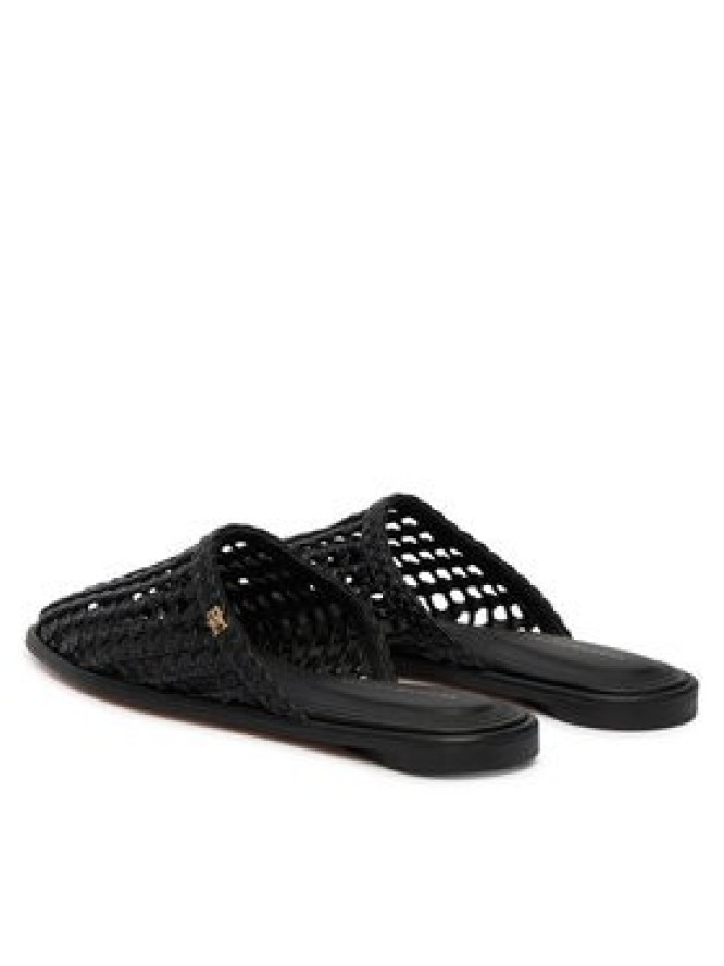 Tommy Hilfiger Klapki Hilfiger Leather Mix Flat Mule FW0FW09280 Czarny