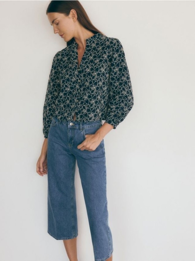 Koszula boxy - granatowy