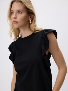 Bluzka z falbanami - czarny