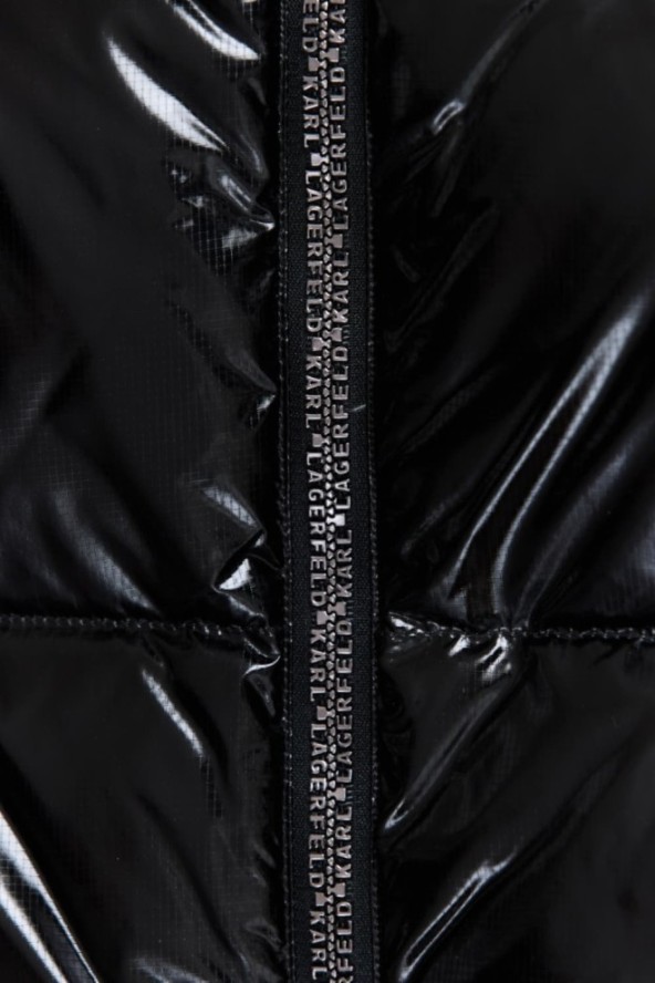 KARL LAGERFELD Czarna damska kurtka Hooded Down Jacket, Rozmiar S