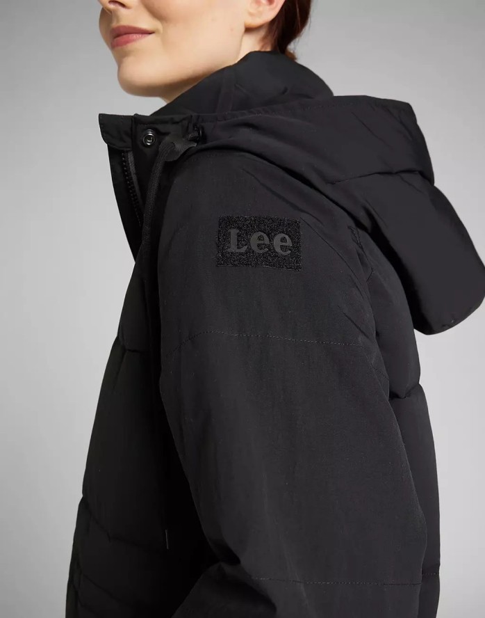 LEE LONG PUFFER DAMSKA KURTKA ZIMOWA BLACK L56IXW01 112140309
