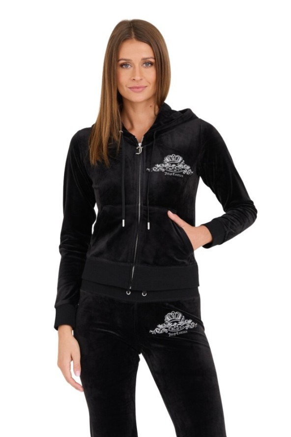 JUICY COUTURE Czarna damska bluza Arched Metallic, Rozmiar M