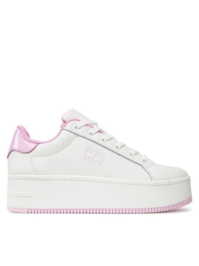 Tommy Jeans Sneakersy Tjw Flatform Patent Sneaker EN0EN02864 Écru
