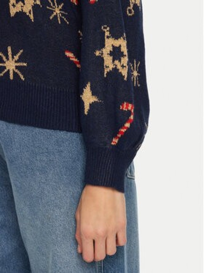 Pieces Sweter Sugar 17152789 Granatowy Regular Fit