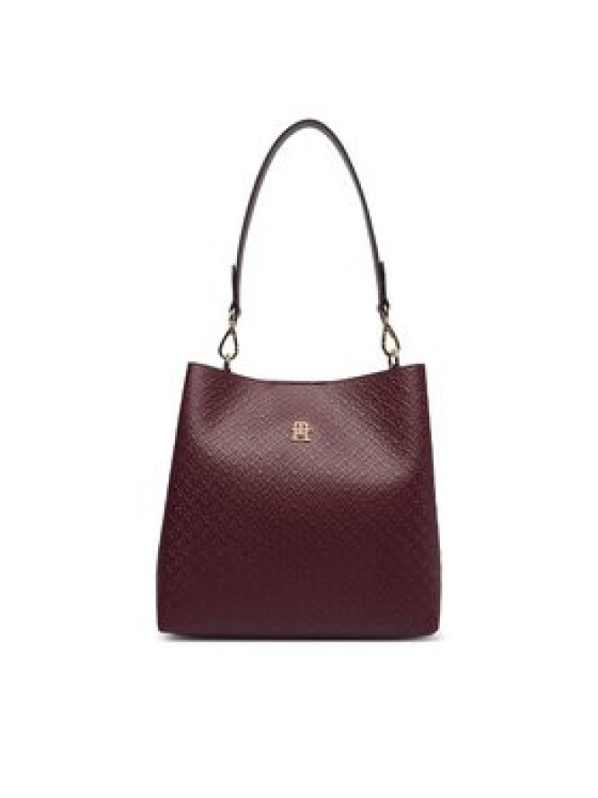Tommy Hilfiger Torebka Th Icon Shoulder Bag Mono AW0AW19000 Bordowy