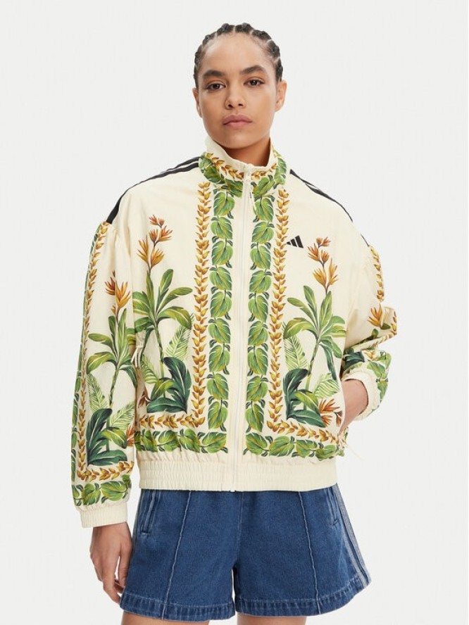 adidas Kurtka bomber FARM JD6304 Beżowy Loose Fit