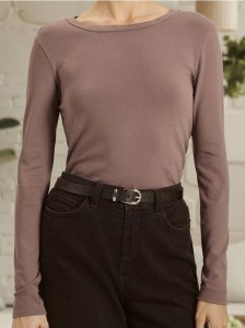 Koszulka z długimi rękawami - brązowy