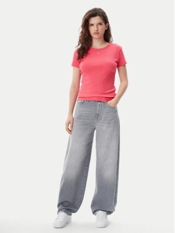 Tommy Jeans T-Shirt Essential DW0DW17383 Różowy Slim Fit