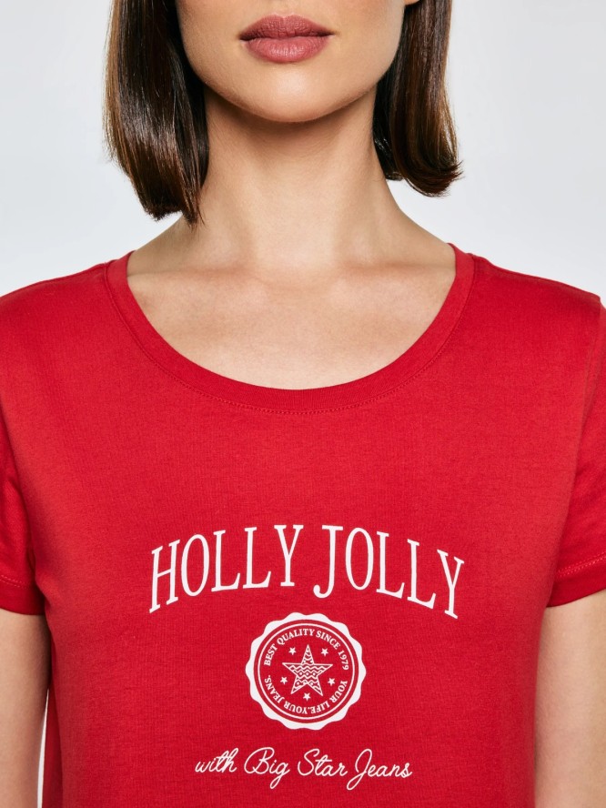 Koszulka damska z nadrukiem czerwona Serra 603