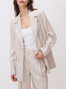 Błyszcząca marynarka oversize - beżowy