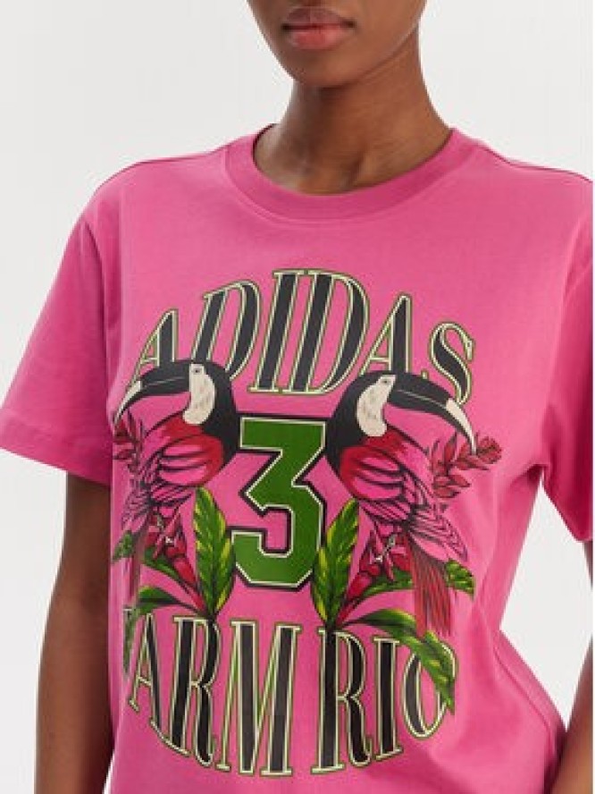 adidas T-Shirt Farm Rio Graphic KD4640 Różowy Regular Fit