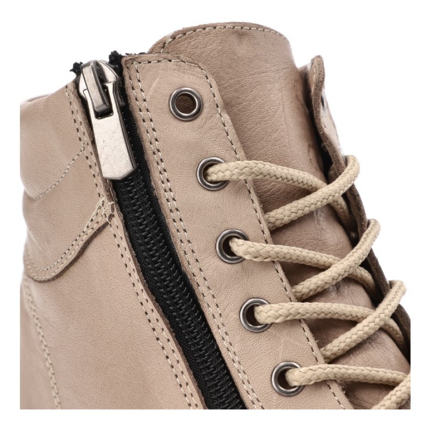 Beżowe Botki Artiker Ocieplane Obuwie Damskie