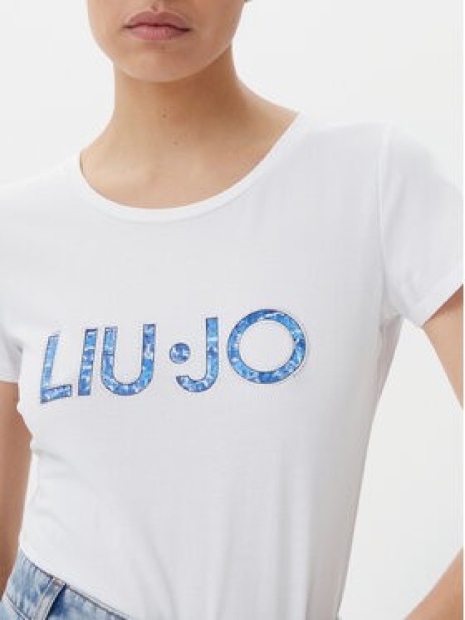Liu Jo Beachwear T-Shirt VA5154 JS003 Biały Regular Fit