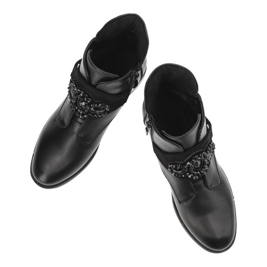 Czarne Botki S.Barski Modne Obuwie Damskie