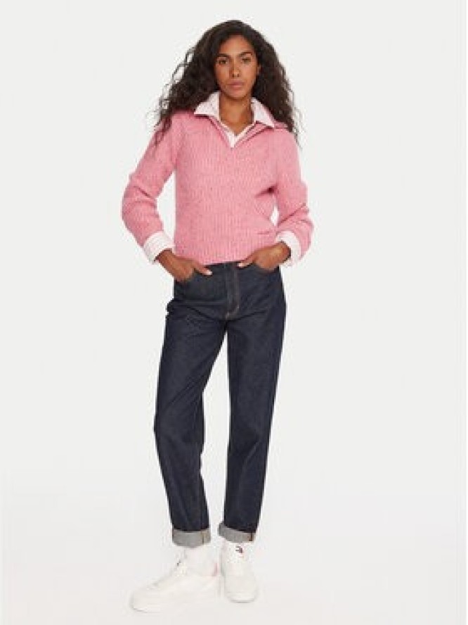 Tommy Jeans Sweter DW0DW21686 Różowy Relaxed Fit