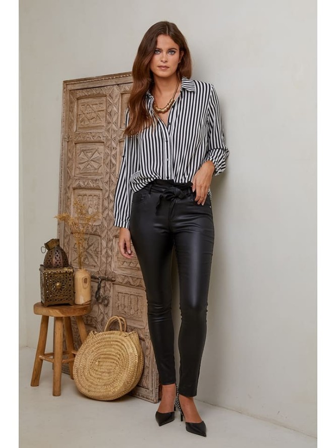 Joséfine Spodnie "Xana" w kolorze czarnym ze skóry syntetycznej rozmiar: L