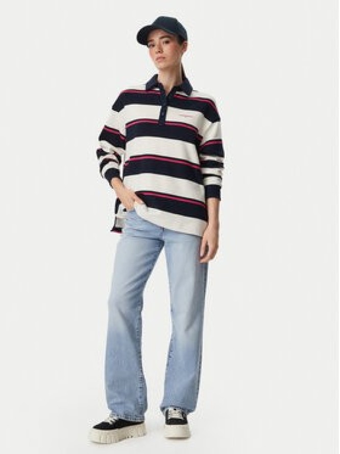 Tommy Jeans Polo Script Rugby DW0DW23303 Granatowy Relaxed Fit