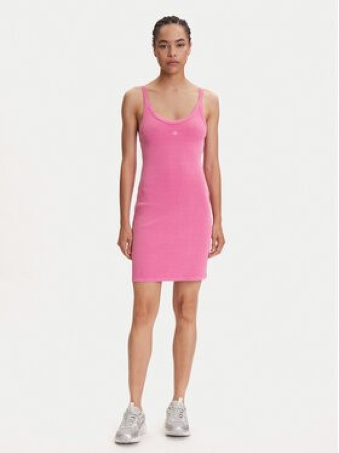 adidas Sukienka codzienna Ribbed JI5750 Różowy Slim Fit