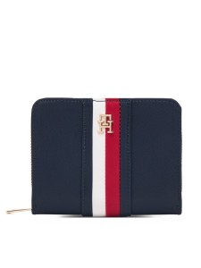 Tommy Hilfiger Portfel Th Icon Med Za W/Flap Nylon Corp AW0AW19164 Granatowy