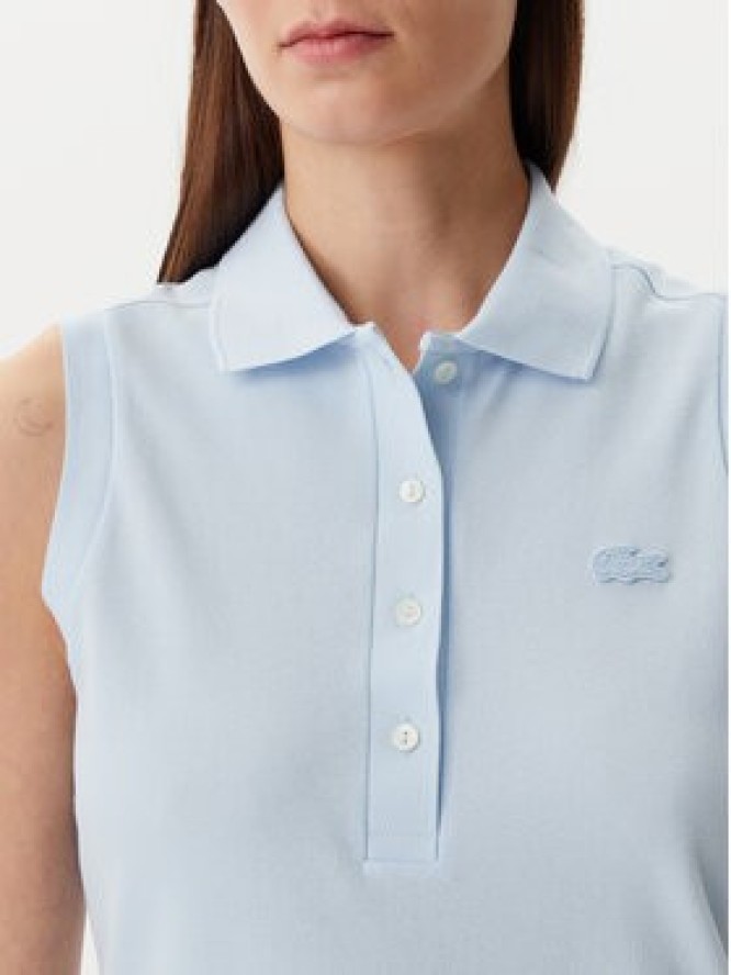 Lacoste Polo PF5445 Błękitny Slim Fit