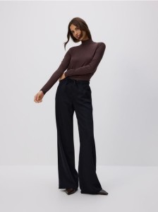 Jeansy wide leg z lyocellu - czarny