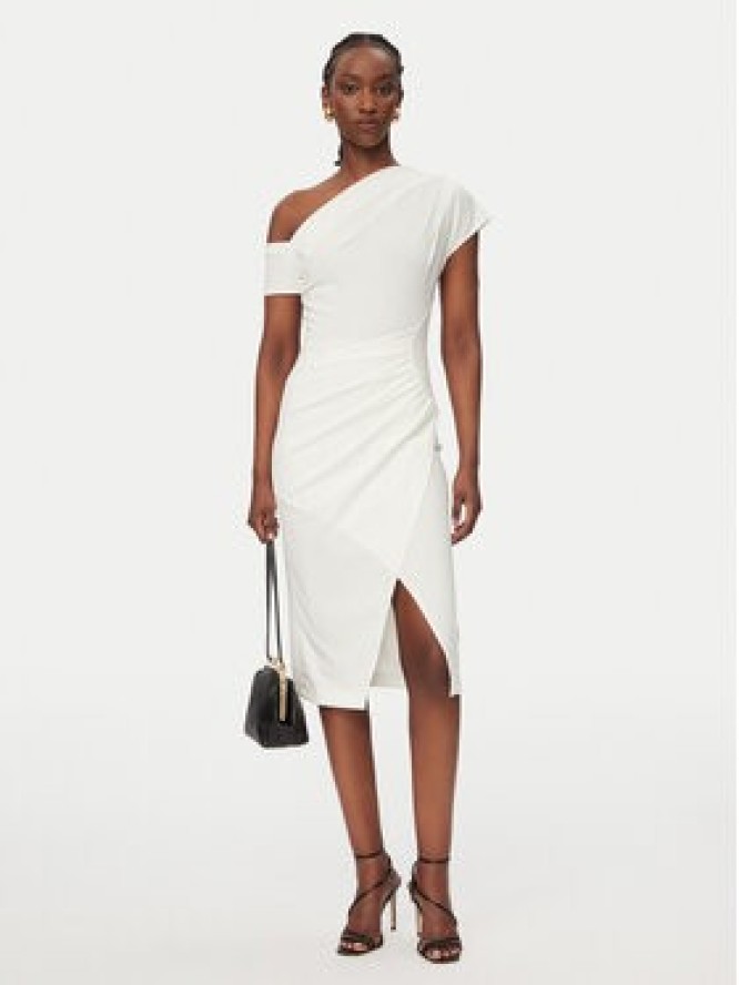 Rinascimento Sukienka koktajlowa CFC0127793003 Biały Slim Fit