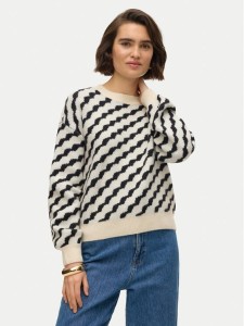 Vero Moda Sweter Lara 10310862 Beżowy Regular Fit