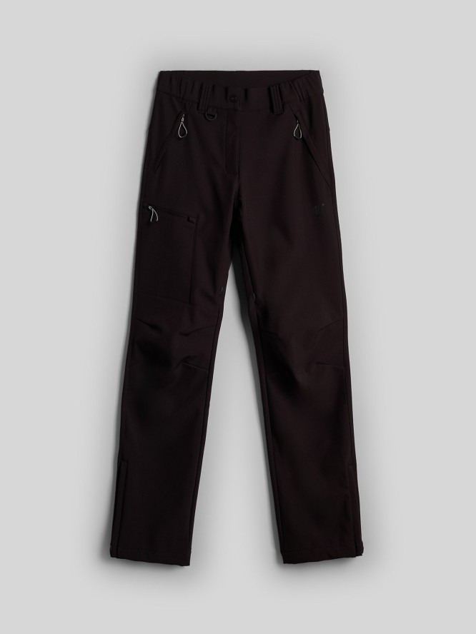 4F Spodnie trekkingowe softshell wiatroodporne damskie - brązowe L