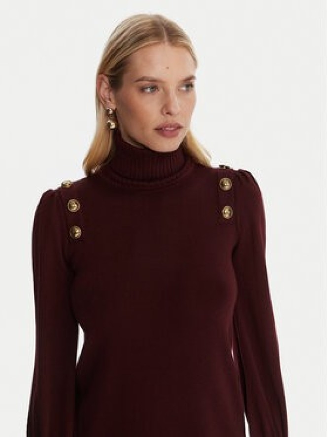 Luisa Spagnoli Sukienka dzianinowa Moduno 100056 Bordowy Regular Fit