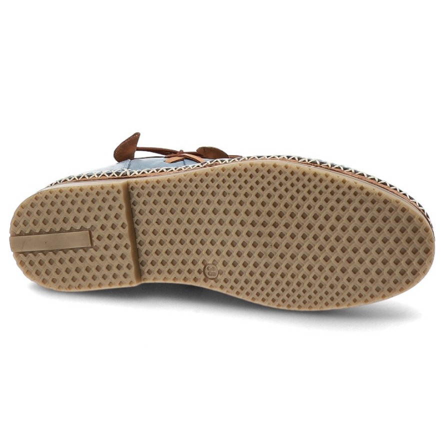 Niebieskie Botki Ravini Skórzane Obuwie Damskie