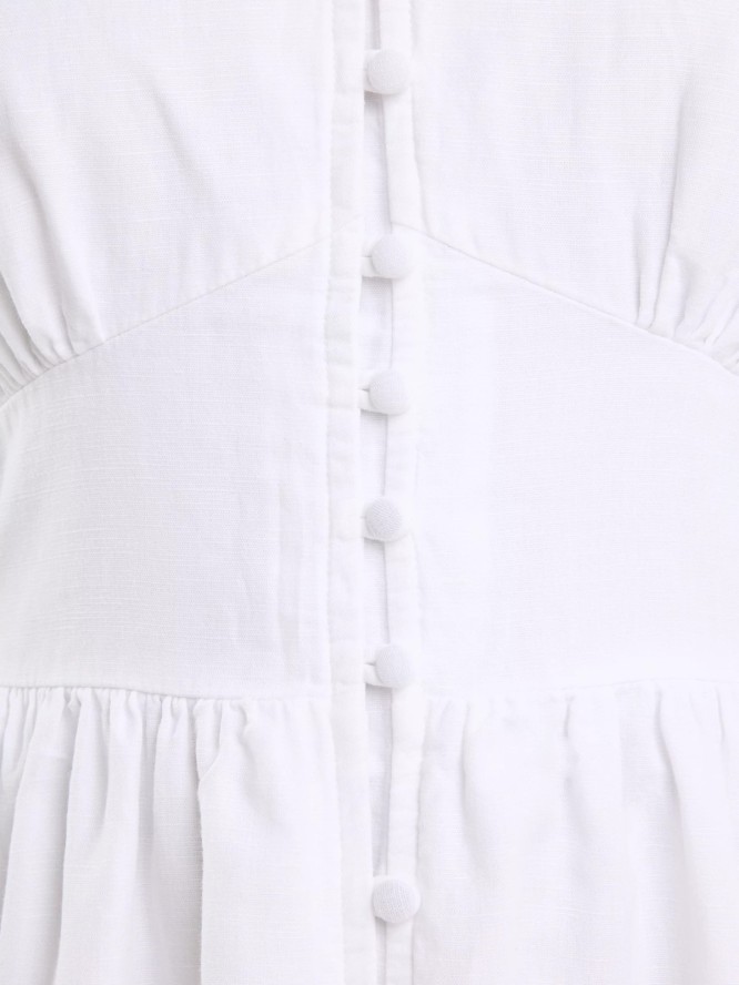 Sukienka damska midi z lnem biała Willow 100