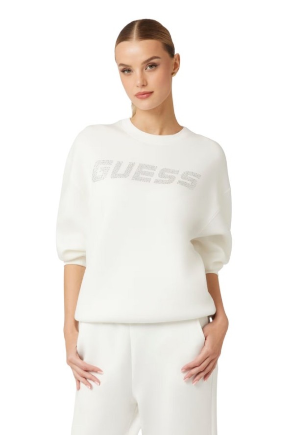 GUESS Damska bluza w kolorze ecru Cecilia, Rozmiar M