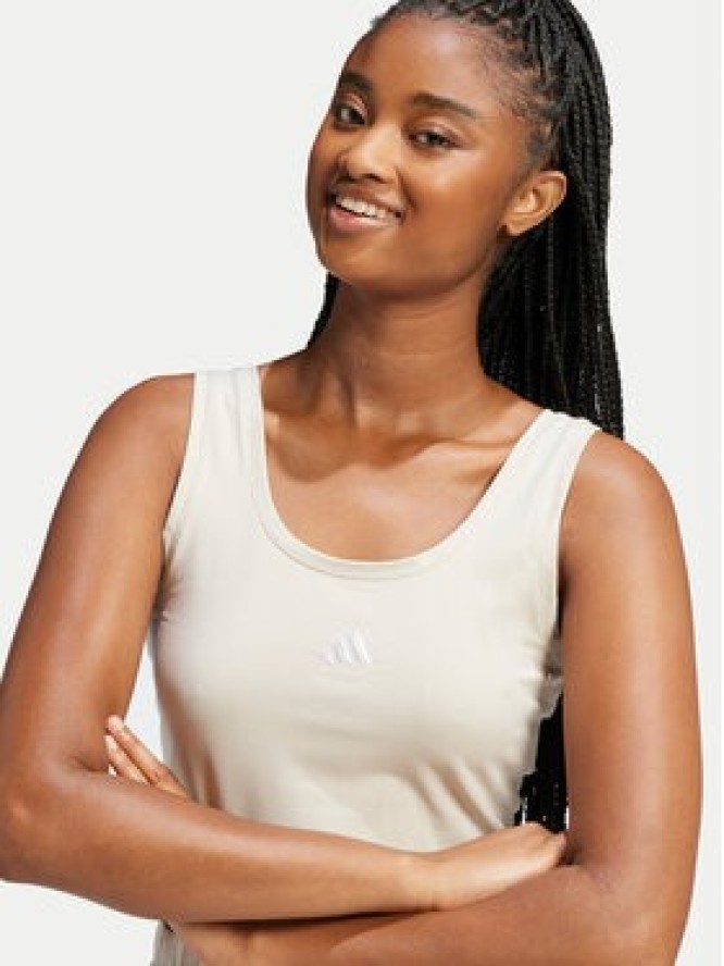 adidas Top Essentials Small Logo JD0561 Beżowy Slim Fit