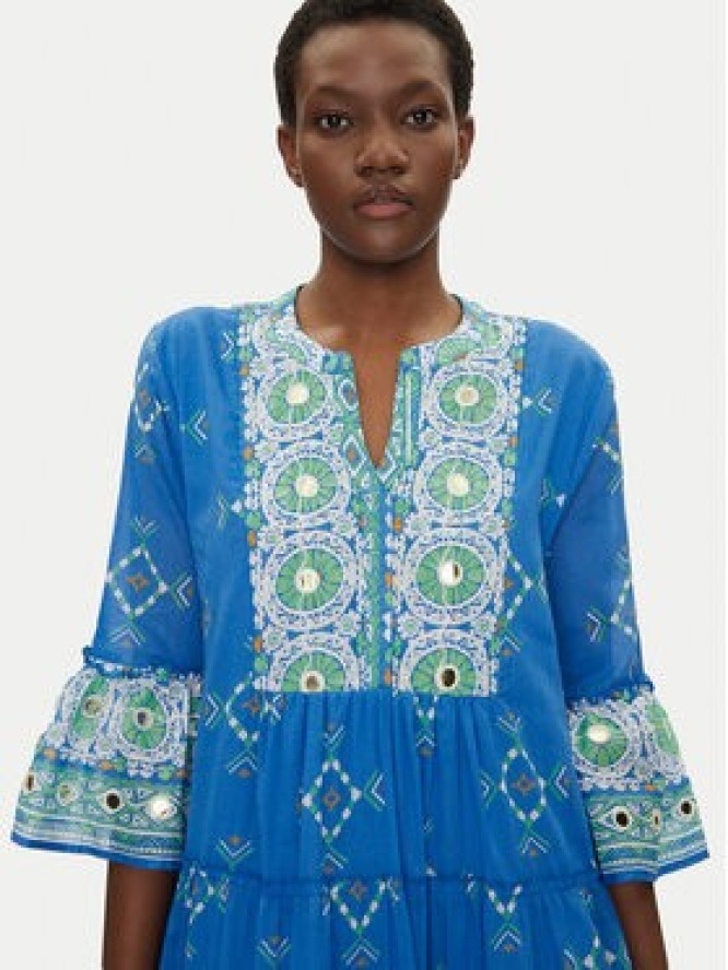 Iconique Sukienka letnia IC25-091 Niebieski Regular Fit