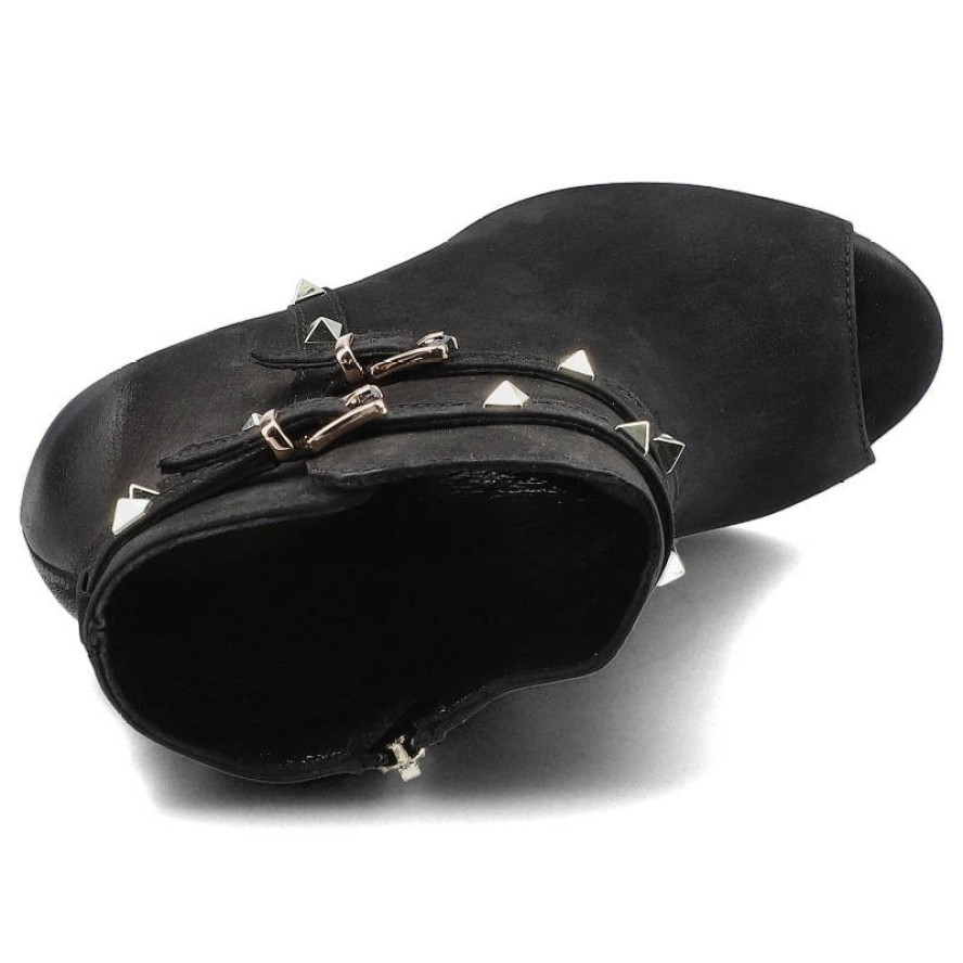 Czarne Botki Carinii Damskie Eleganckie Obuwie